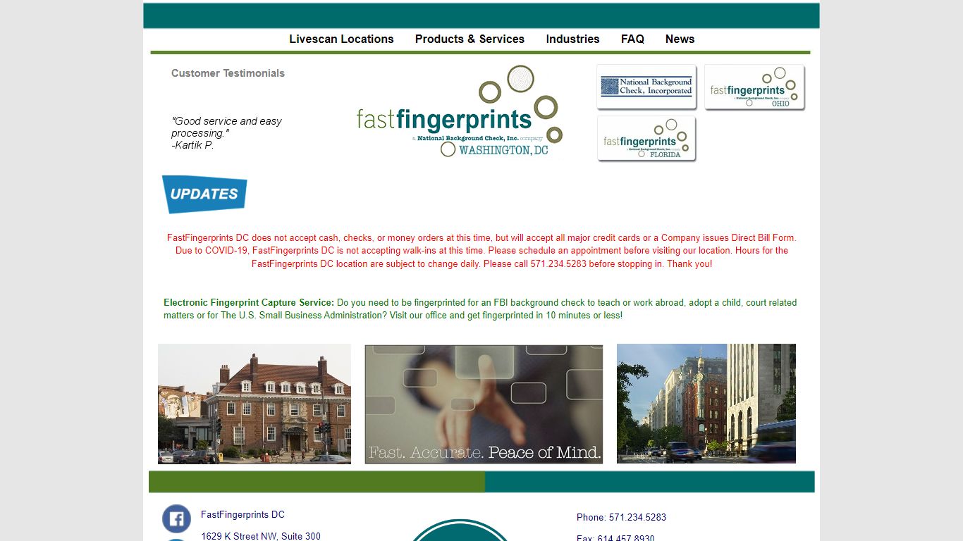 FastFingerprints Washington DC Background Check Services